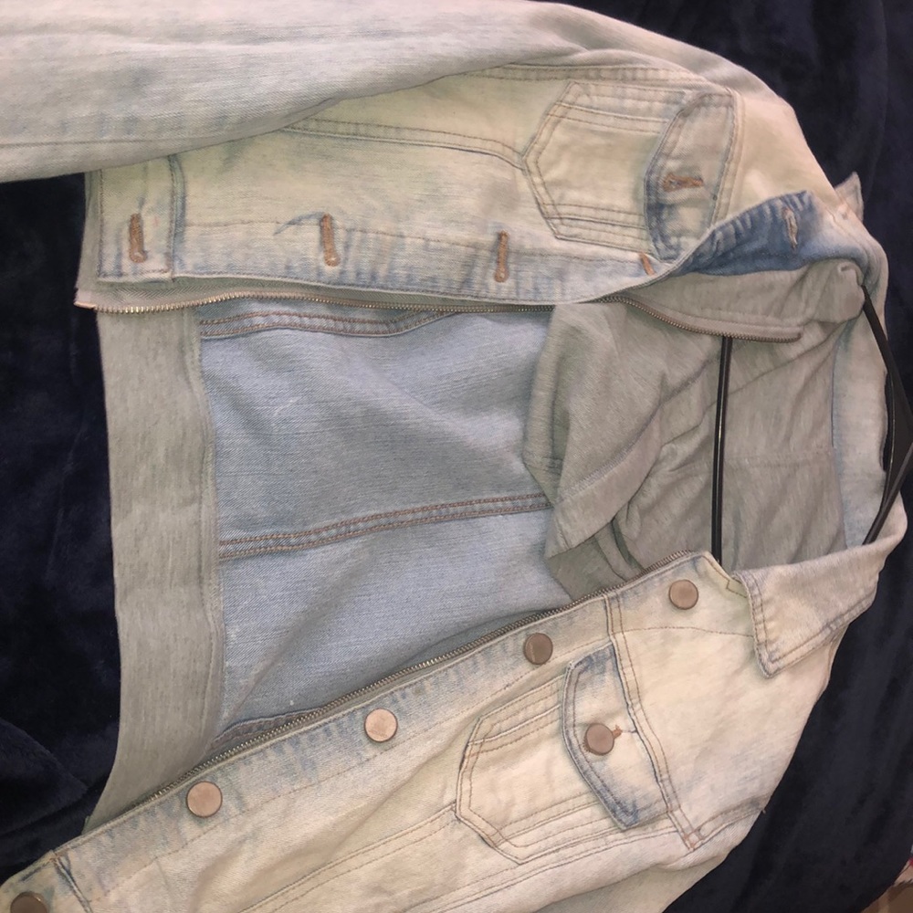 Jean jacket with hoodie